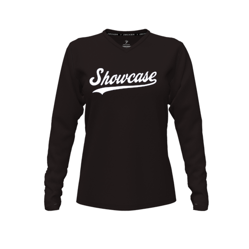 [CUS-DFW-TEES-CMF-VNK-LSL-BLK-FYXS-LOGO3] Decker Comfort T-Shirt (Female Youth XS, Black, V Neck, Logo 3, Long Sleeve)