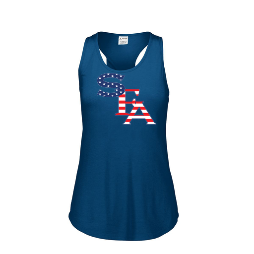 [3078.U22.S-LOGO1] Ladies Tri Blend Tank Top (Female Adult S, Navy, Logo 1)