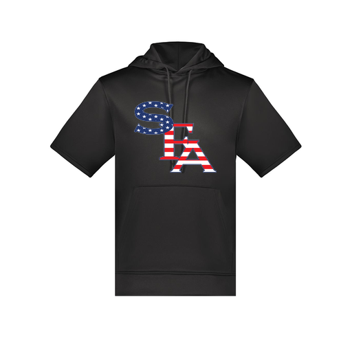[6871.080.S-LOGO1] Men's Dri Fit Short Sleeve Hoodie (Adult S, Black, Logo 1)