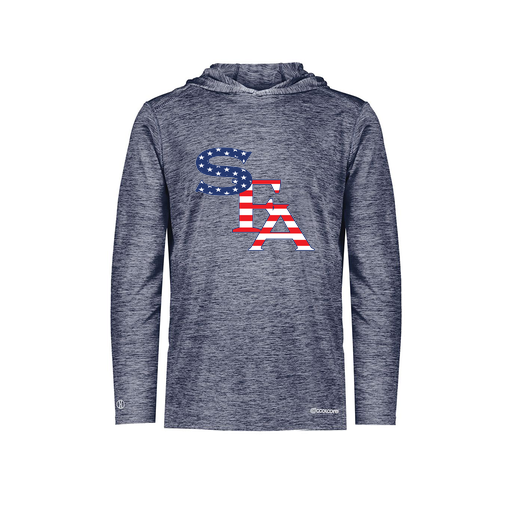 [FOLHCGNV-AS-LOGO1] Decker Men's Charge Hoodie (Adult S, Navy, Logo 1)