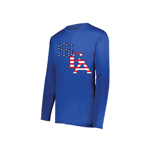 [222822.060.XS-LOGO1] Men's LS Smooth Sport Shirt (Adult XS, Royal, Logo 1)
