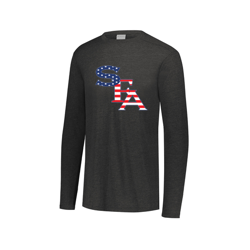 [FTLCUBBK-AXS-LOGO1] Decker Men's Tri-Blend T-Shirt - Long Sleeve (Adult XS, Black, Logo 1)