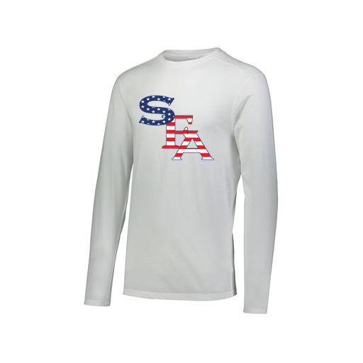 [FTLCUBWH-AXS-LOGO1] Decker Men's Tri-Blend T-Shirt - Long Sleeve (Adult XS, White, Logo 1)