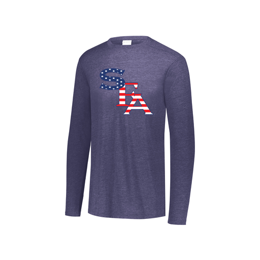 [3076.72N.S-LOGO1] Youth LS Ultra-blend T-Shirt (Youth S, Navy, Logo 1)