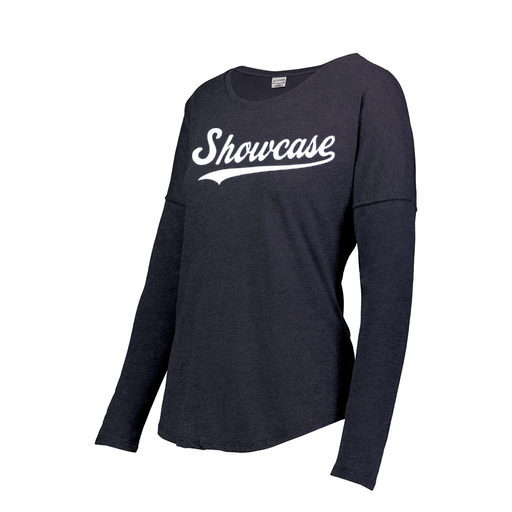 [FTLCUBNV-FAXS-LOGO3] Decker Women's Tri-Blend T-Shirt - Long Sleeve (Female Adult XS, Navy, Logo 3)
